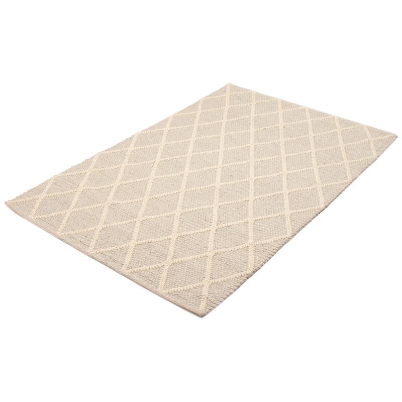 ECARPETGALLERY Braid weave Sienna Grey Wool Rug - 5'0 x 7'9