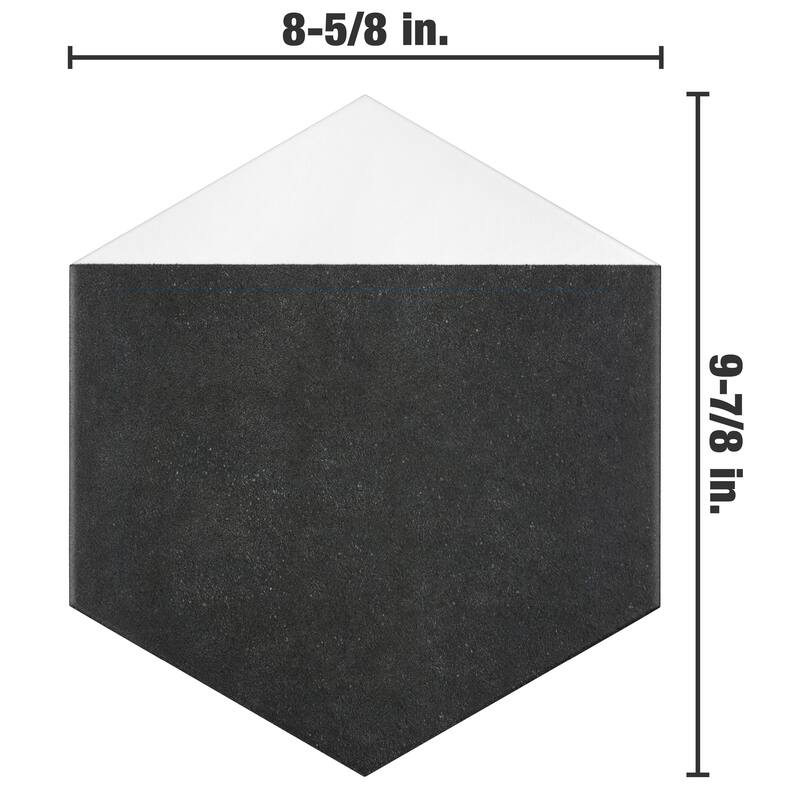 Merola Tile Peak Hex Blanco 8-5/8" x 9-7/8" Porcelain Floor and Wall Tile