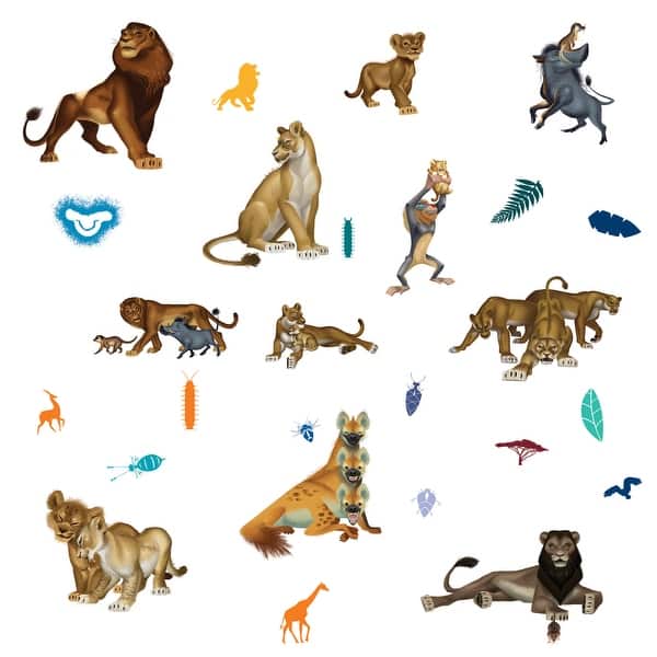 slide 2 of 4, Brown The Lion King Character Wall Decals by RoomMates