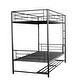 preview thumbnail 7 of 7, Black Metal Bunk Bed with Bottom Shelf and Full-Length Guardrails, Converts to Two Beds