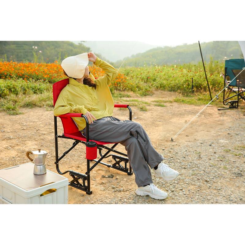 Outdoor Freestyle Rocker Camping Chair Portable Folding Rocking Chair With Solid (Excluding the table)