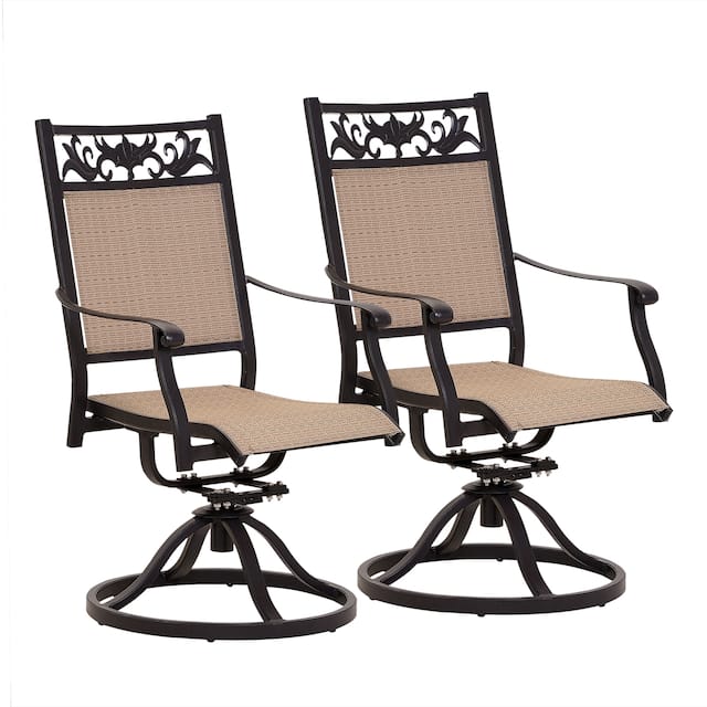 Outdoor Cast aluminum Swivel & Rocker Patio Dining chairs Overstock