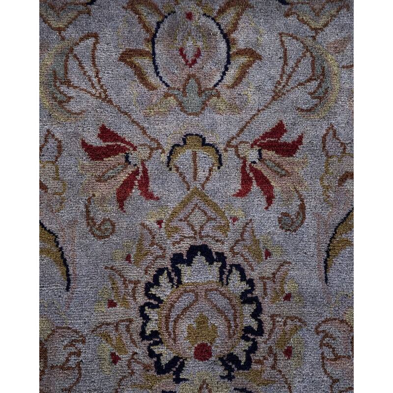 Overton Hand Knotted Wool Vintage Inspired Modern Contemporary Overdyed Gray Area Rug - 8' 1" x 10' 5"