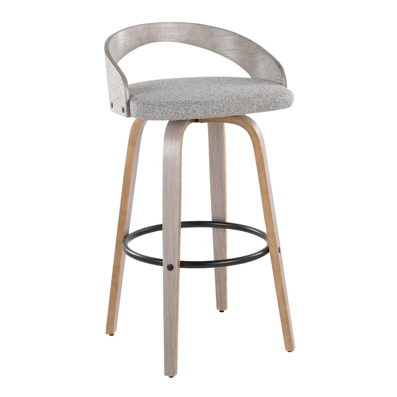 Carson Carrington Stavanger 30" Fixed-Height Bar Stool with Bent Wood Legs & Round Footrest (Set of 2)