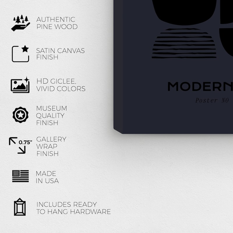 Wynwood Studio Canvas Advertising Modern Art Objects Black and Light Gray Modern & Contemporary Wall Art Canvas Print