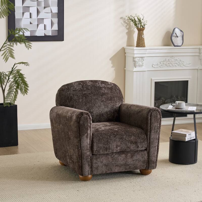 Christopher Knight Home - Rapallo Modern Upholstered Accent Chair with Plush Fabric Seat - Dark Brown