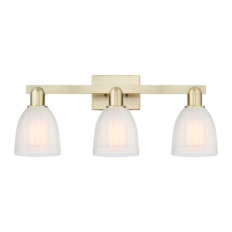 Innovations Lighting 716-3W-12-25 Brookfield Vanity Brookfield 3 Light - Antique Brass / White