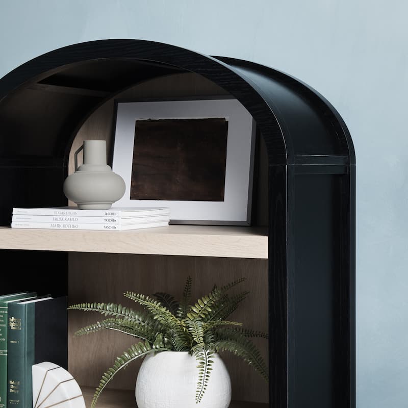 Middlebrook Designs 3 Shelf Open Arched Bookcase Cabinet