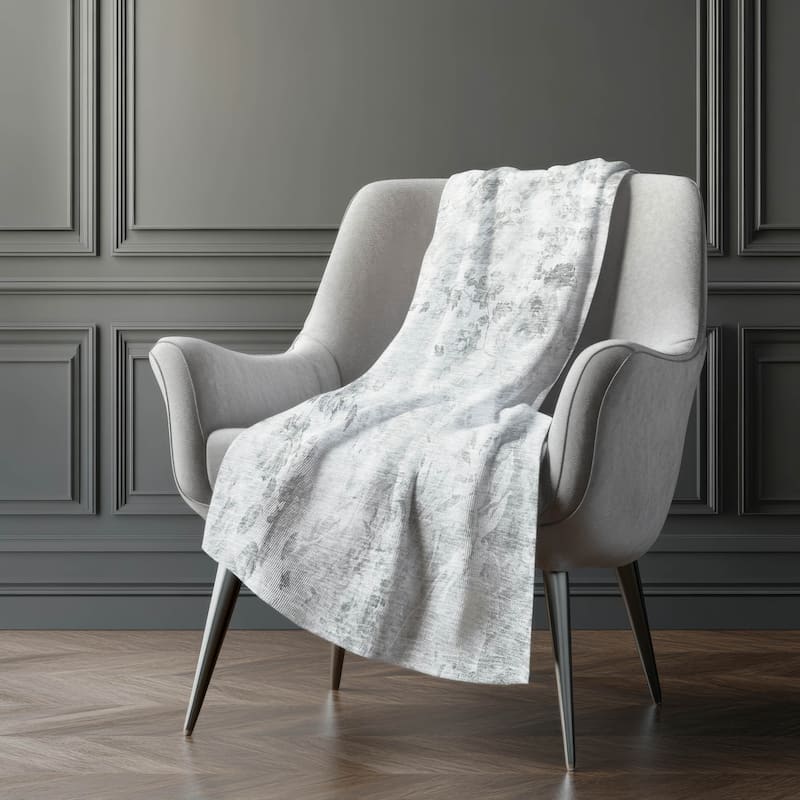Premium Machine Washable Modern Floral Sherpa Throw Blanket