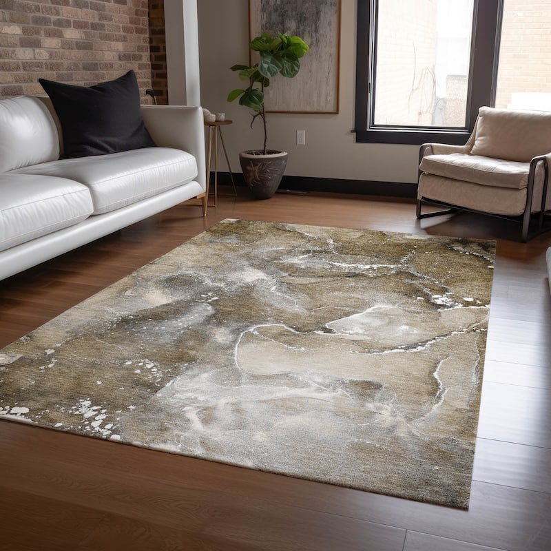 Una Contemporary Abstract Weather Resistant Classic Meets Modern Outdoor Rug