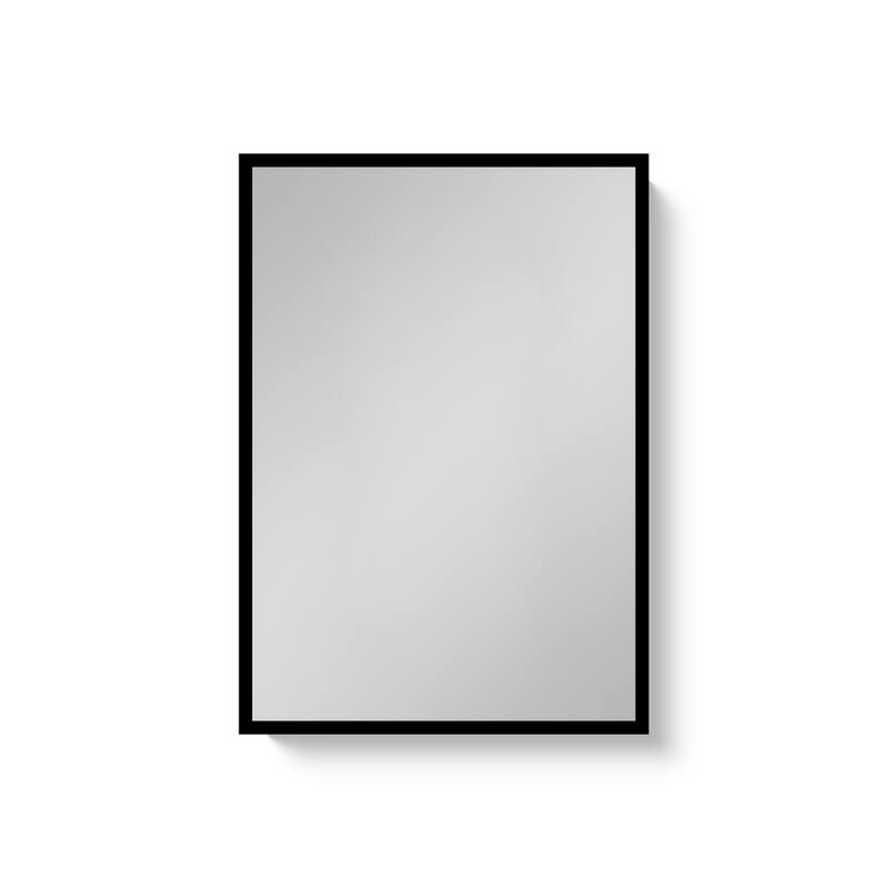 Medicine Cabinet Mirror, Wall-Mounted or Recessed Installation, Black Iron Powder Material, Removable Shelf for Bathroom