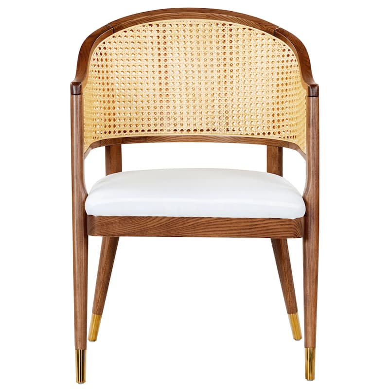 SAFAVIEH Couture Dominica Rattan Dining Chair - 23.4" W x 22.8" L x 33.6" H - 23"W x 23"D x 34"H - Walnut/Natural