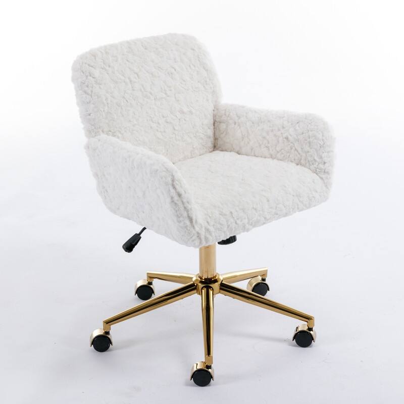 Office Chair Home Office Chair with 360°Swivel and Golden Metal Base