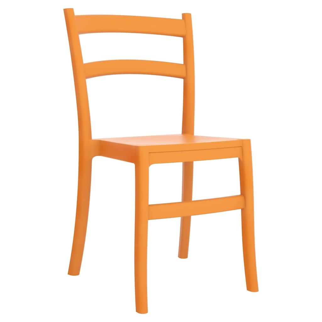 33.5" Orange Solid Patio Dining Armless Chair