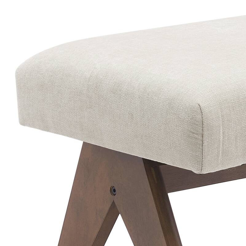 Mid Century Modern Fabric Ottoman Bench