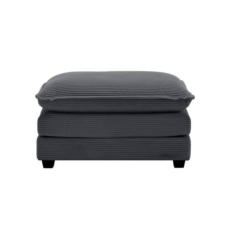 Ottoman Footstool in Corduroy Fabric, Can be Used with 2 Seater Sofas, 3 Seater Sofas and 4 Seater Sofas, Corduroy Fabric