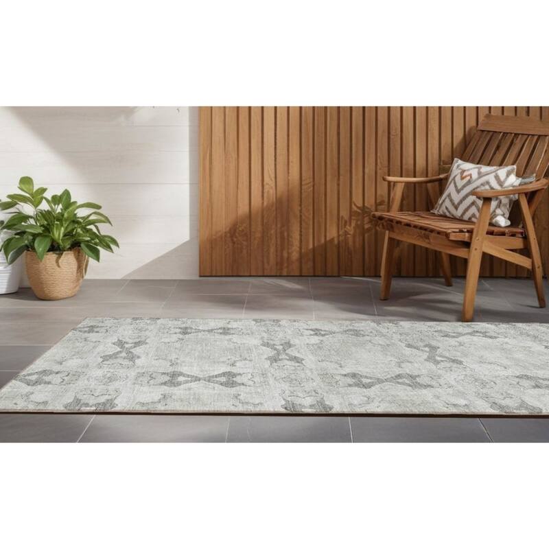 Lana Garden-Inspired Weather Resistant Timeless Fusion Outdoor Rug - 8' Runner - Multi