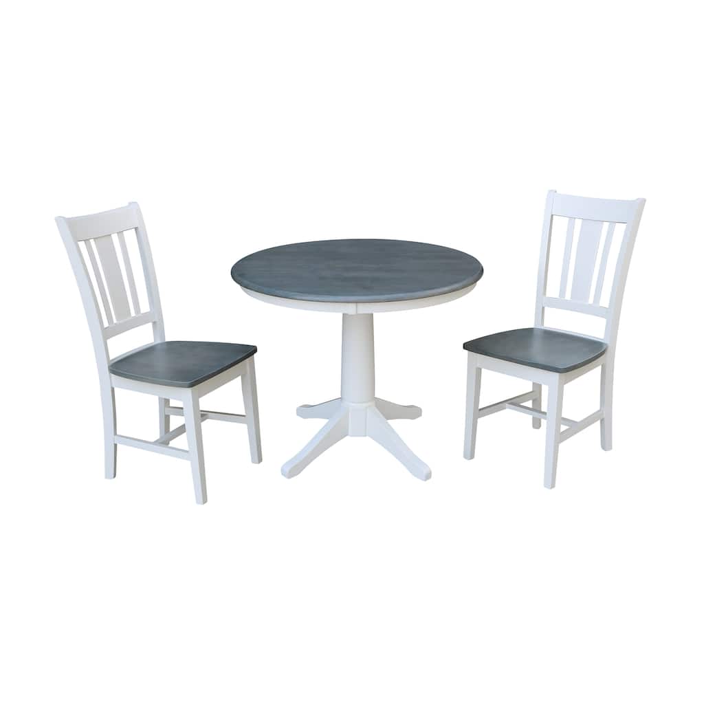 36" Round Top Pedestal Table With San Remo Chairs