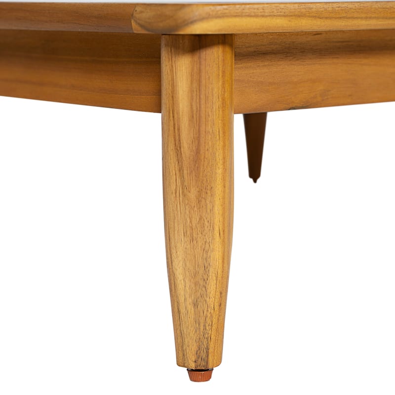 Scott Living - Sorrel Patio Acacia Square Coffee Table with Slatted Rustic Texture