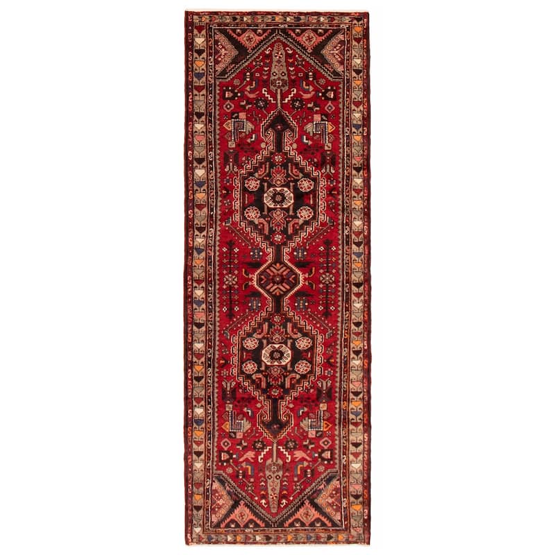 ECARPETGALLERY Hand-knotted Anadol Red Wool Rug - 3'5 x 9'9 - Red - 3'5 x 9'9