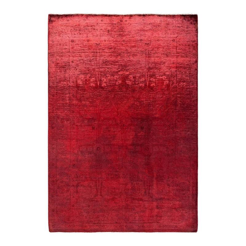 Vibrance, One-of-a-Kind Hand-Knotted Area Rug - Red, 4' 2" x 6' 0" - 4' 2" x 6' 0"