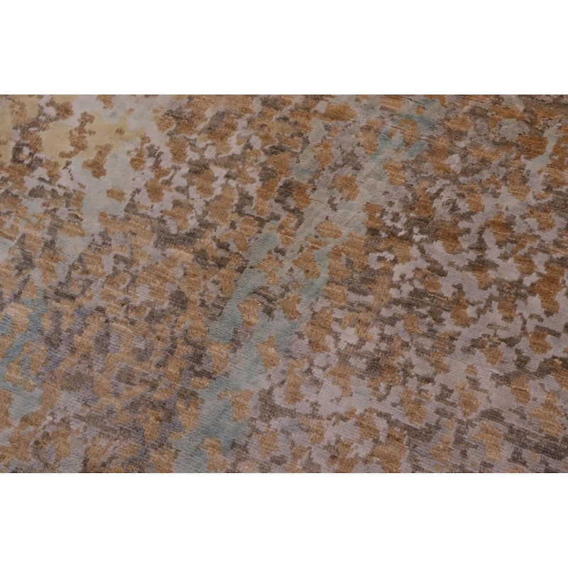 Modern Ziegler Denise Tan Blue Wool&Silk Rug - 9'1'' x 12'5''