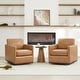 preview thumbnail 19 of 172, Shane Modern Swivel Accent Arm Chair Set of 2 - Cognac Brown-Faux Leather