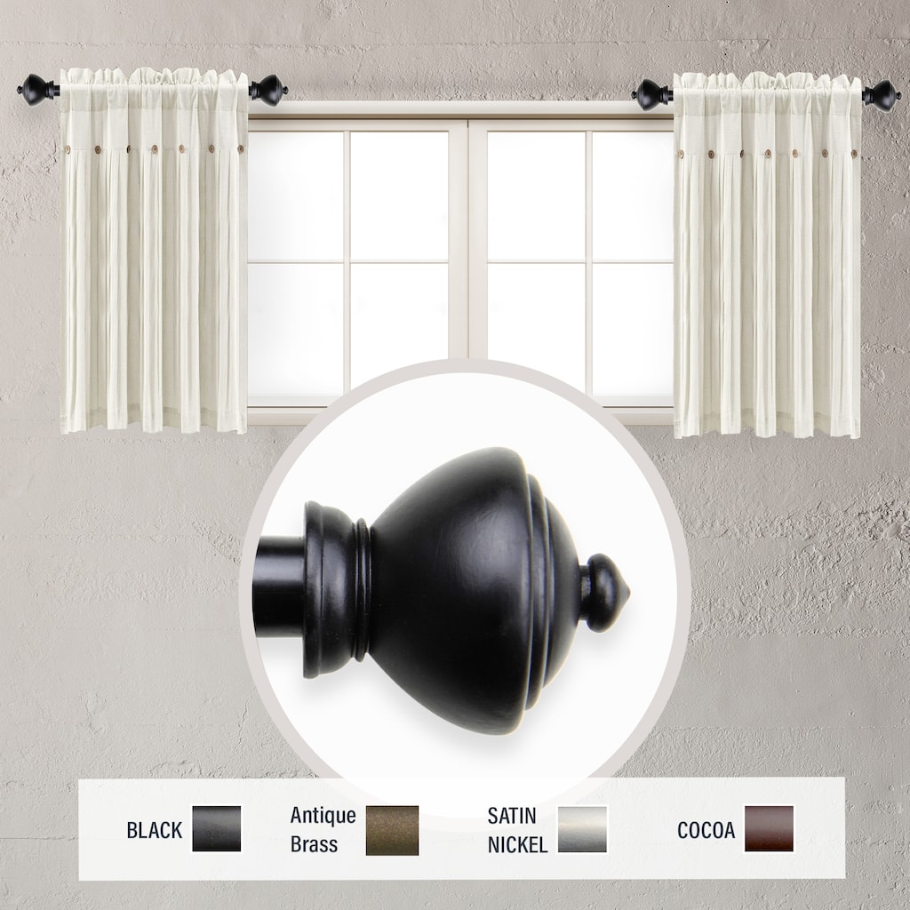 InStyleDesign Meadow 5/8 inch dia. Side Curtain Rod 12-20 inch long (Set of 2)