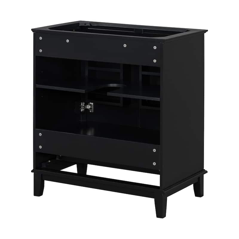 Roomfitters 30" Bathroom Vanity Base Only without Sink Multi-Functional Cabinet with Doors and Drawer MDF Frame