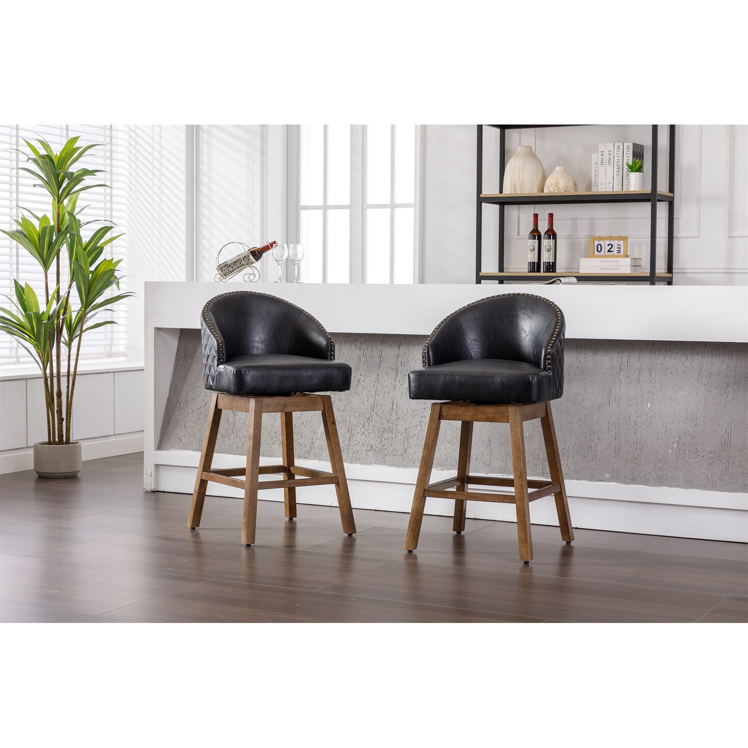 Leather bar deals height chairs