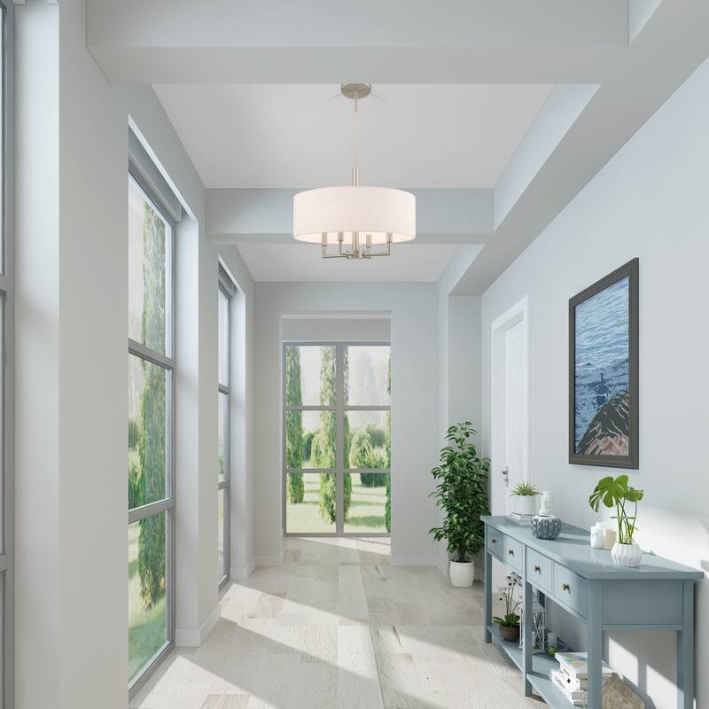 Livex Lighting 4-light Drum Shade Pendant Chandelier, 42604