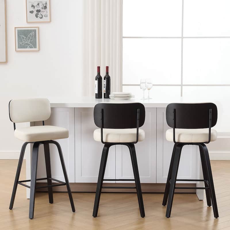 26"/29" Swivel Counter/Bar Stools with Black Bentwood Legs