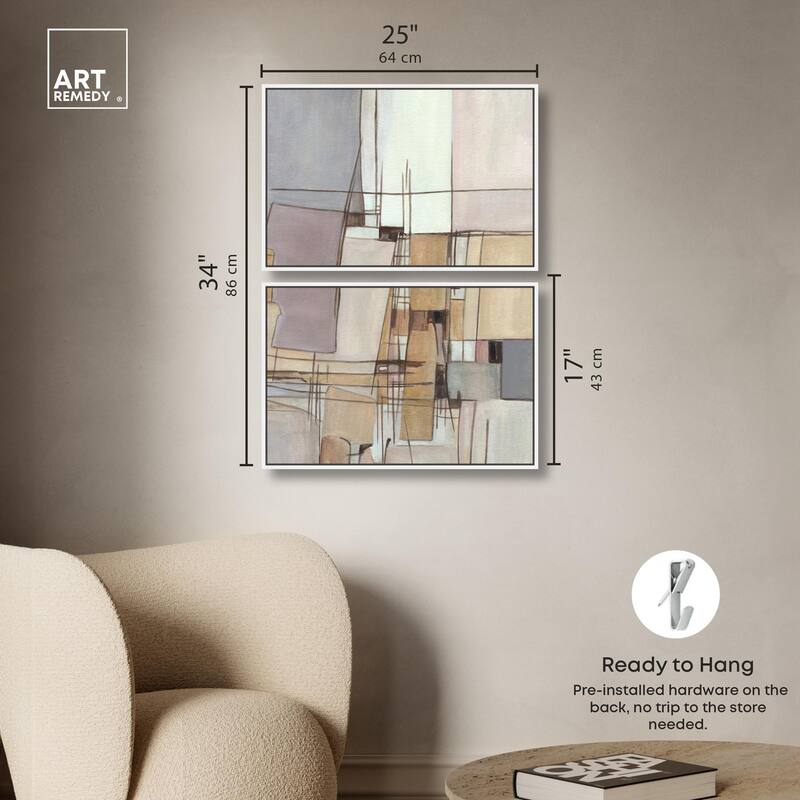Unspoken Thoughts I Canvas Set of 2 by Art Remedy