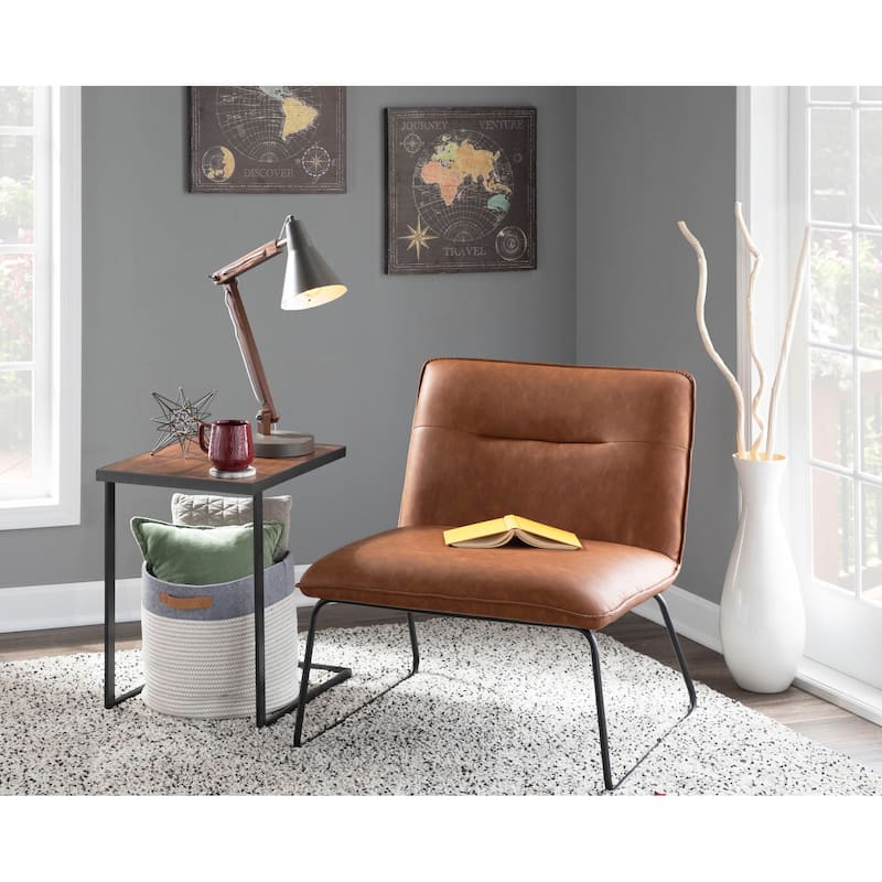 Carbon Loft Kerby Industrial Faux Leather Accent Chair