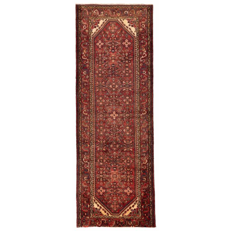 ECARPETGALLERY Hand-knotted Andelz Red Wool Rug - 3'8 x 10'6