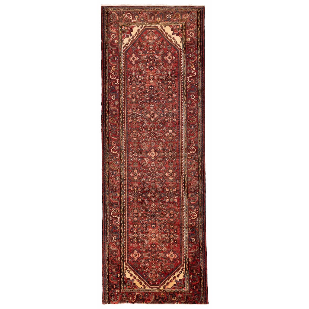 ECARPETGALLERY Hand-knotted Andelz Red Wool Rug - 3'8 x 10'6