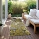 preview thumbnail 123 of 135, Machine Washable Indoor/ Outdoor Modern Floral Chantille Rug 2'3" x 7'6" - Brown