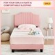 preview thumbnail 4 of 11, Twin Size Upholstered Bed Frame with Headboard,Heavy Duty Wooden Platform for Kids