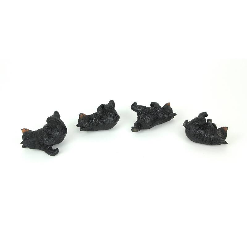 Black Bear Planter Pot Hanging Figurines Resin Plant Decor (Set Of 4) - 3.5 X 3 X 1.75 inches