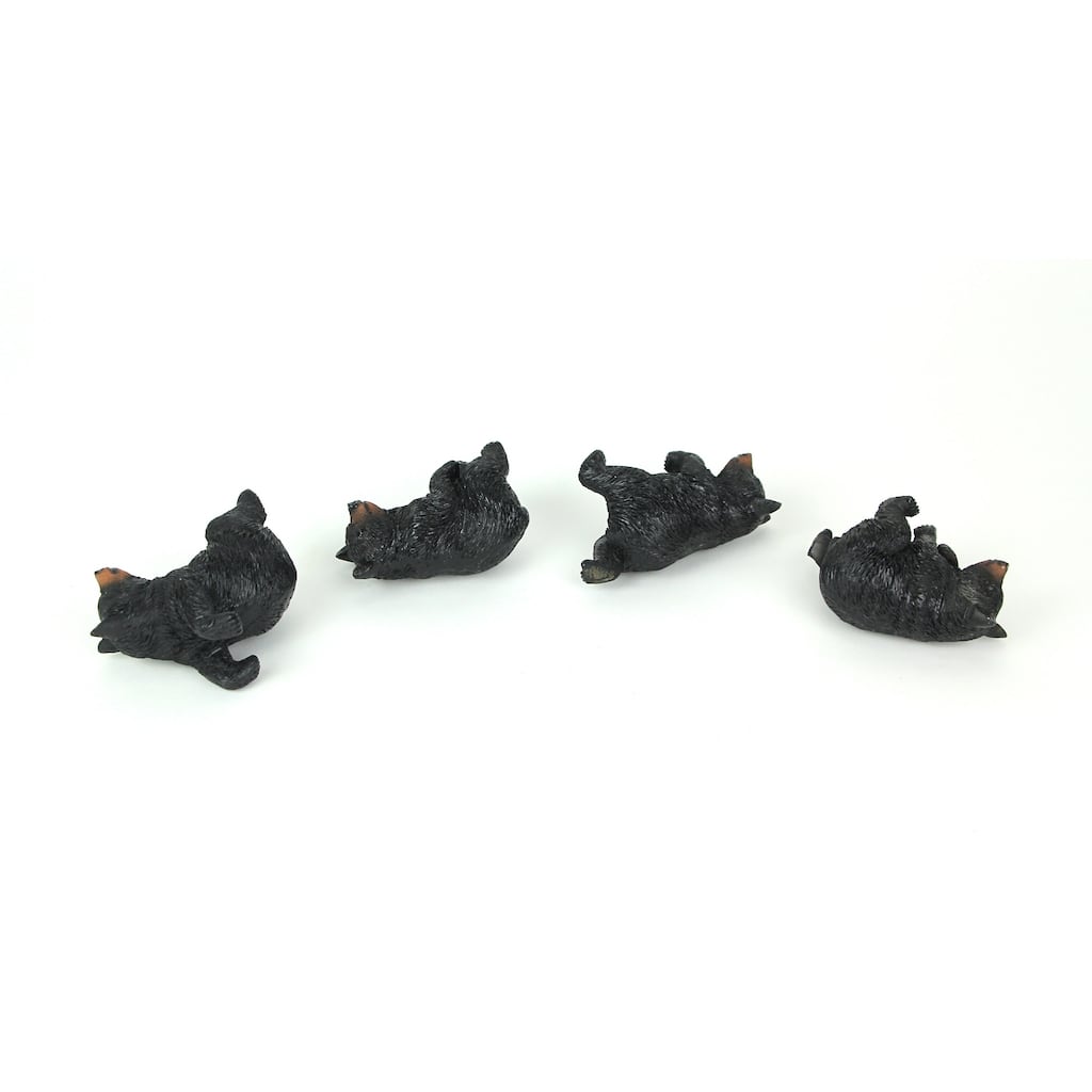 Black Bear Planter Pot Hanging Figurines Resin Plant Decor (Set Of 4) - 3.5 X 3 X 1.75 inches