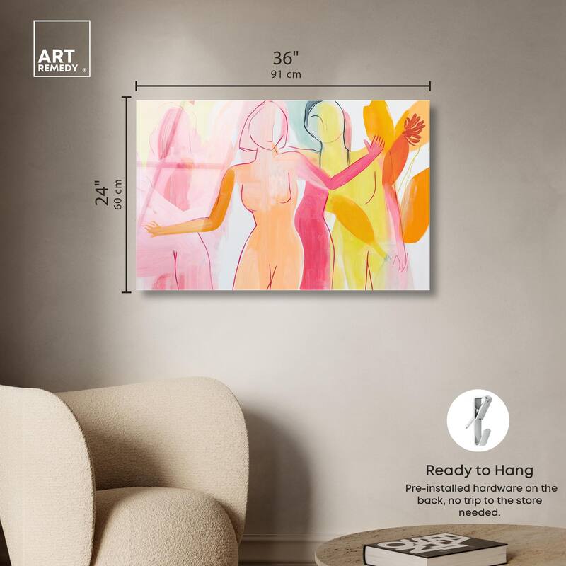 Three Graces Acrylic by Art Remedy, Ready to Hang