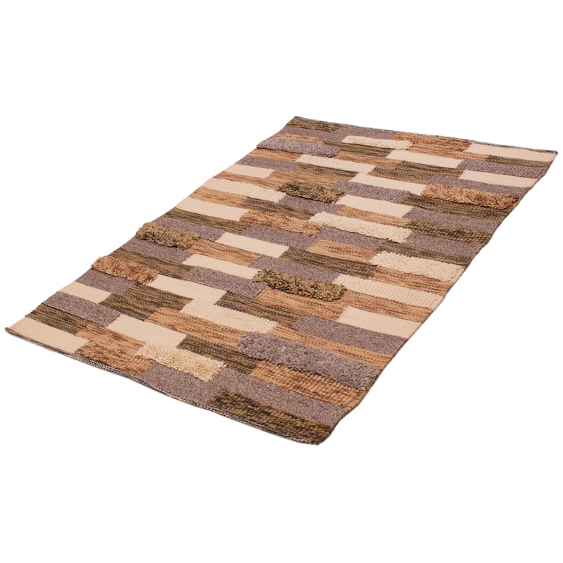 ECARPETGALLERY Braid weave Sienna Brown Wool Rug - 5'8 x 7'11