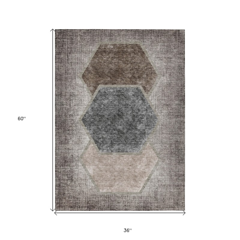 HomeRoots Geometric Transitional Rectangle Outdoor Rug