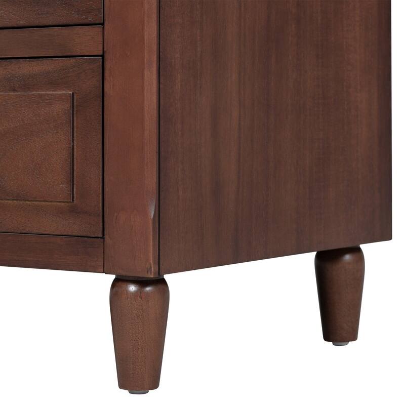 Elegant 3-Drawer Nightstand (Set of 2) Storage Cabinet Crafted from Solid Wood for Bedroom Organization