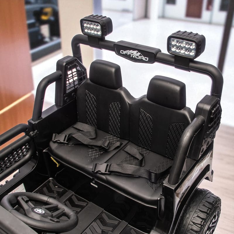 24V 2-Seater Kids Ride On Truck with Remote Control, Dual Motors, LED Headlights, Bluetooth Music, USB/MP3 & 4-Wheel Suspension