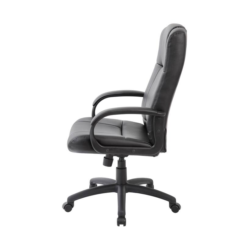Ruia Executive High Back Office Chair, Black Soft Vinyl, Lumbar Support