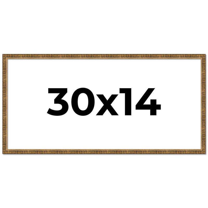30x14 Frame Gold Kingsley Distressed Solid Wood Picture Frame Width