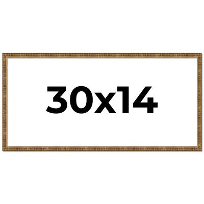 30x14 Frame Gold Kingsley Distressed Solid Wood Picture Frame Width