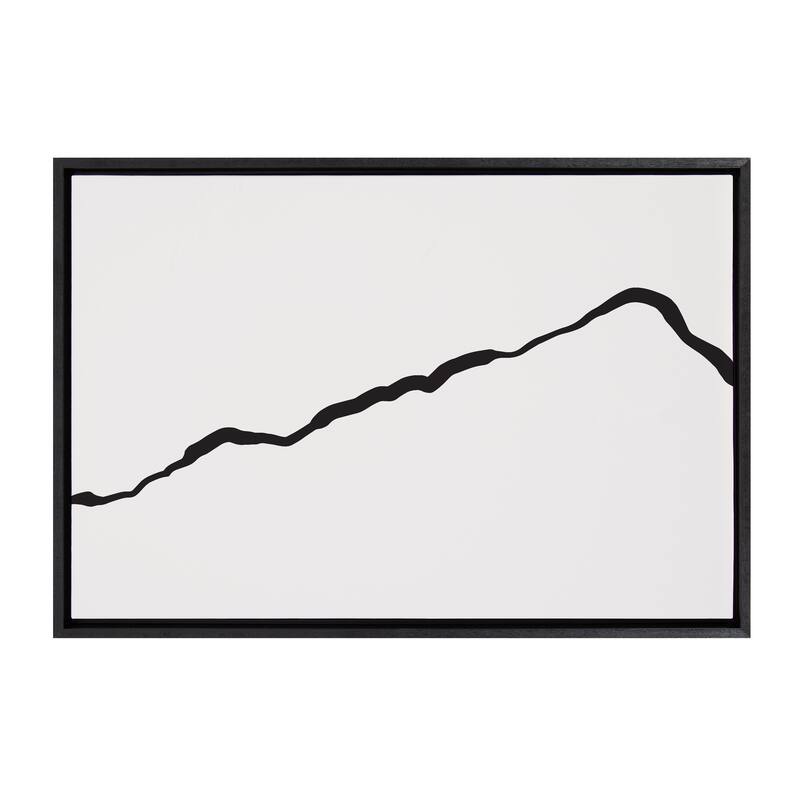 Kate and Laurel Sylvie Elevated Abstract Minimalist Mountain Landscape Framed Canvas by The Creative Bunch Studio