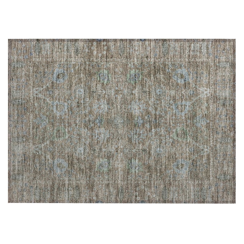 Machine Washable Indoor/ Outdoor Vintage Traditional Chantille Rug